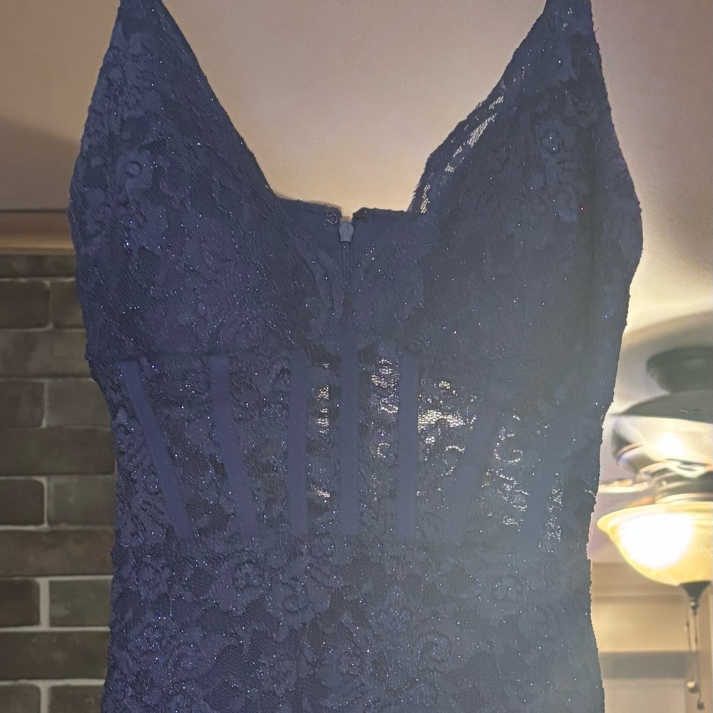 Morgan & Co. Midnight Blue Lace Dress